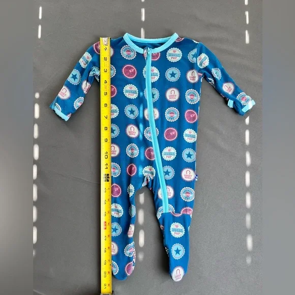 Kickee Pants Soda Pop Caps Footie Sz 0-3 Months - Picture 9 of 10